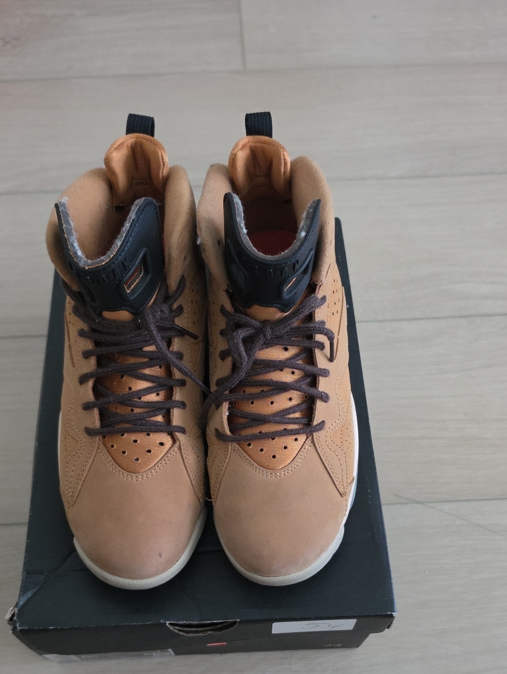 Jordan Men's High-Top Sneakers in Wheat Brown and Black